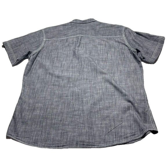 Hudson & Barrow NYC Mens Chambray Shirt L Button-Down Short Sleeve - Picture 2 of 7